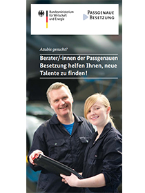 Cover der Publikation "Berater/-innen der Passgenauen Besetzung helfen Ihnen, neue Talente zu finden!"