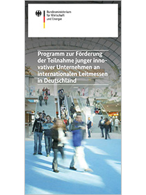 Cover der Publikation "Programm zur Förderung der Teilnahme junger innovativer Unternehmen an internationalen Leitmessen in Deutschland"